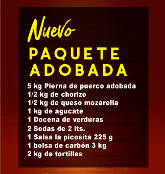 Paq Mix #30 Adobada (5kg de pierna de puerco adobada-1/2 de chorizo)